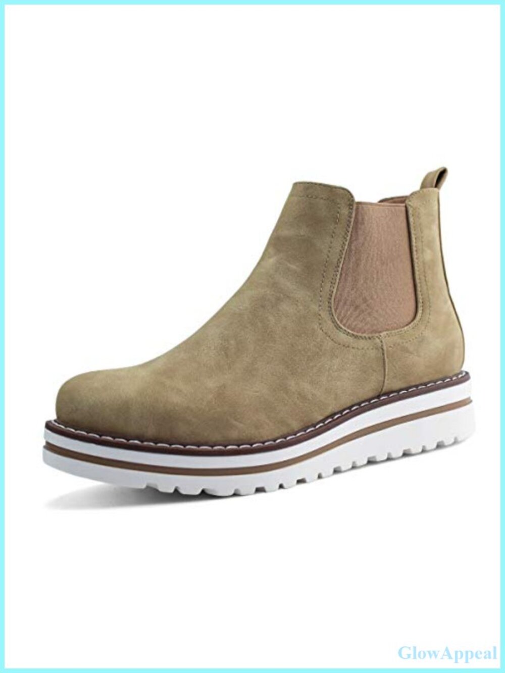 Chelsea Ankle Wedge Boots Round Toe Slip On Synthetic Casual Booties